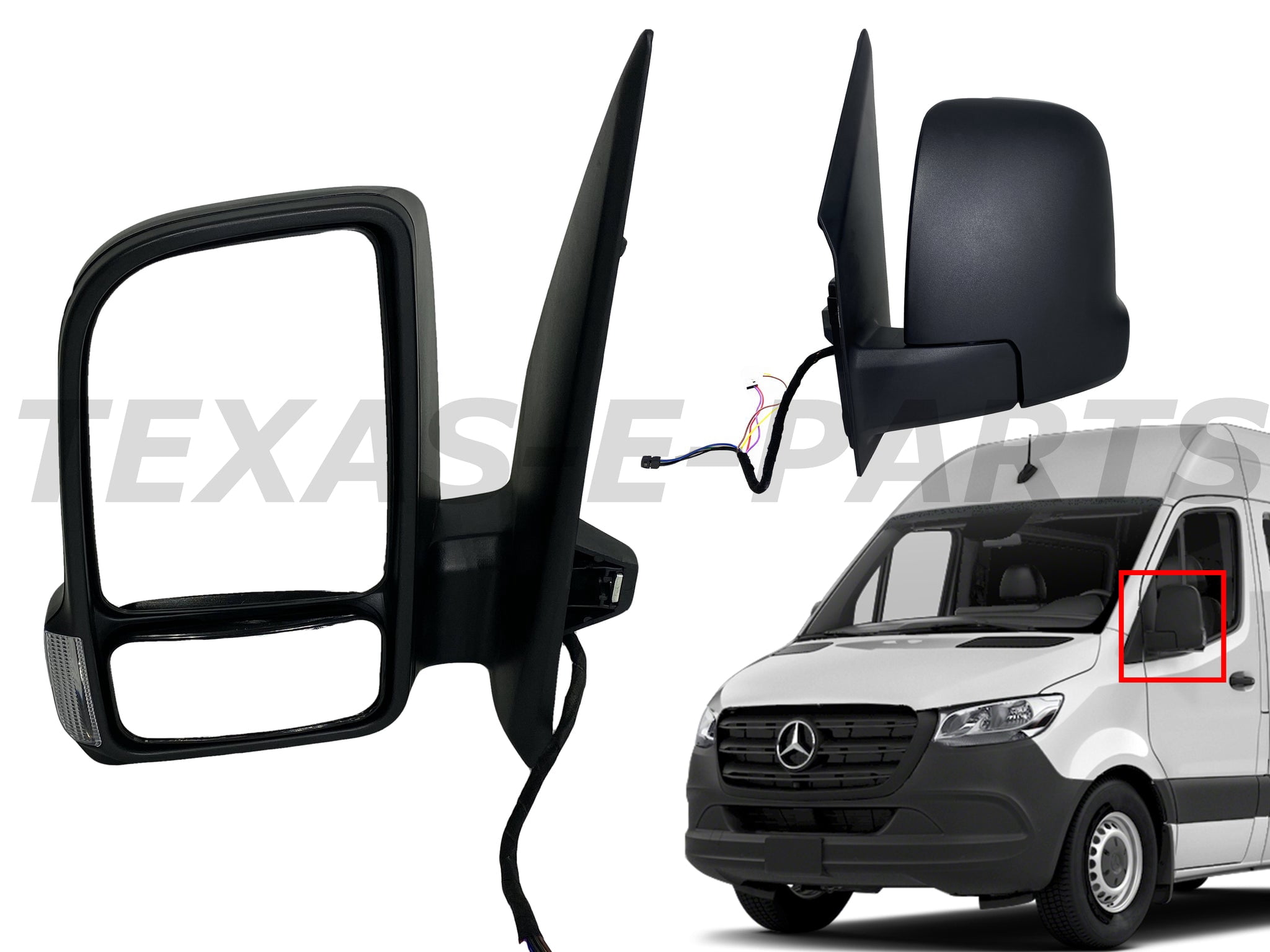 2019 2020 2021 2022 Compatible With Mercedes Benz Sprinter 1500 2500 3500 Front Door Power Side Rear View Mirror Heated Signal Left Driver Side