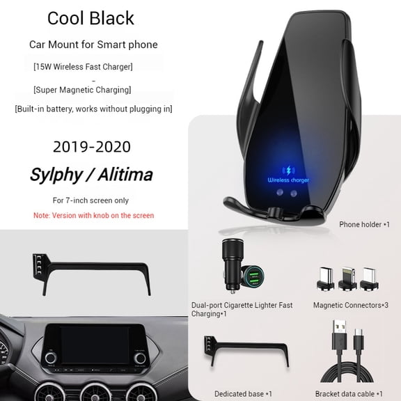 2019-2020 For Nissan Alitima Sylphy Car Screen Phone Holder Wireless Charger Navigation GPS Phones Mount Bracket 7/8 Inch Size