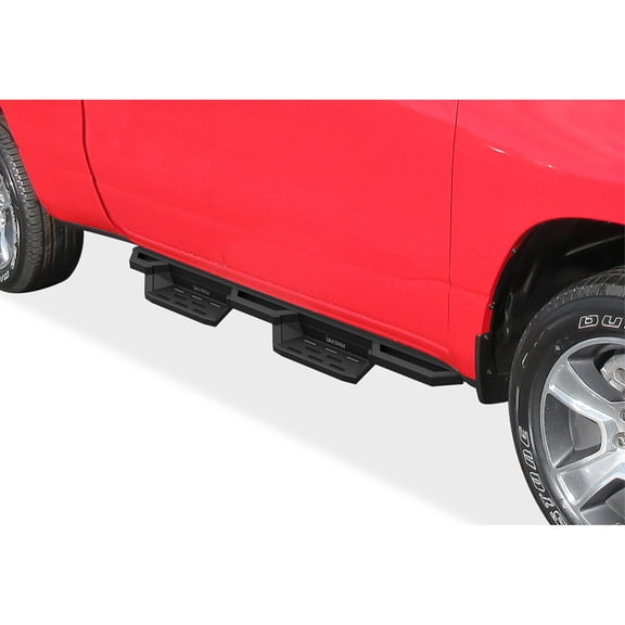 APS Black Square Tube Drop Nerf Bars Fit 19-26 Ram 1500 Quad Cab Rocker Mount
