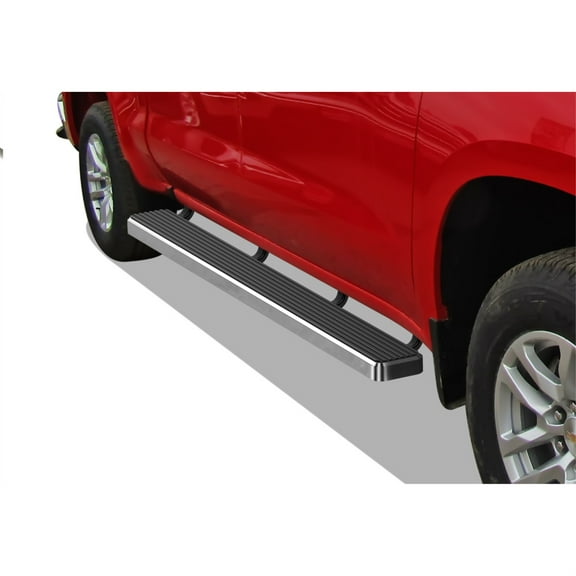 2019-2022 Chevy Silverado/GMC Sierra 1500 Crew Cab 2020-2022 Chevy Silverado/ GMC Sierra 2500/3500 Crew Cab Stainless Steel with 6061 Aluminum Step Pad Hairline Finish 6-Inch Door to Door Side Step