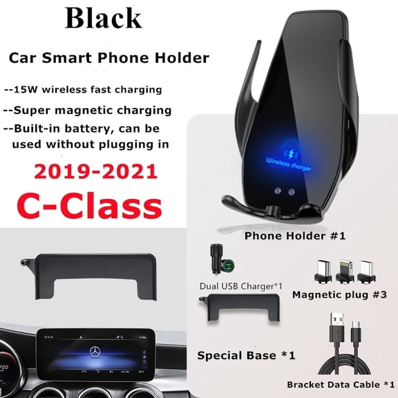 2019 2022 For Mercedes Benz C-Class GLC V-Class Car Screen Phone Holder Wireless Charger Navigation GPS Phones Bracket