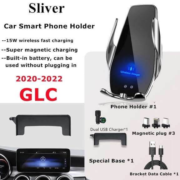 2019 2022 For Mercedes Benz C-Class GLC V-Class Car Screen Phone Holder Wireless Charger Navigation GPS Phones Bracket