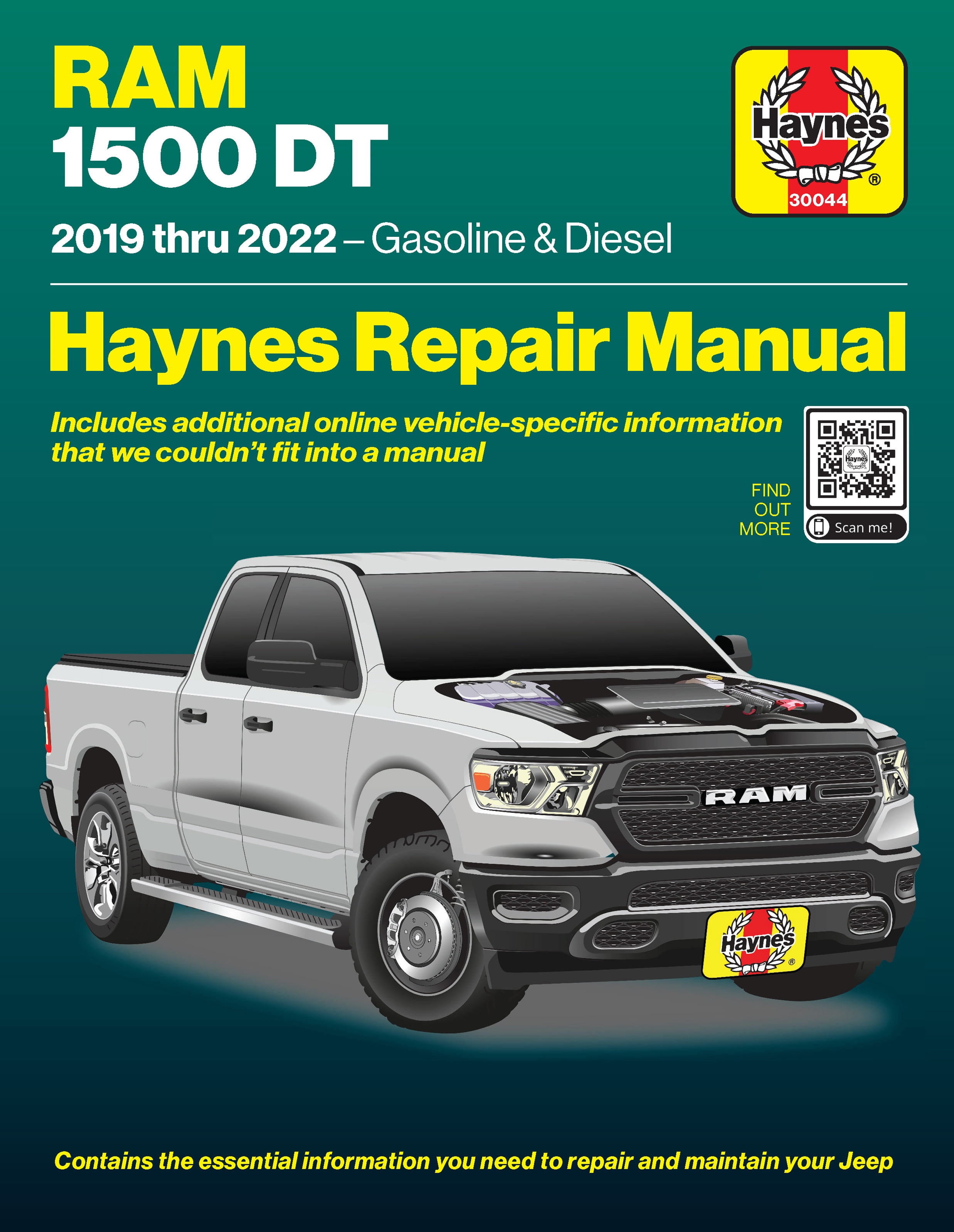 2019-2022 RAM 1500 DT Haynes Repair Manual Gasoline and Diesel Models (Printed in Full Color with Additional Online Vehicle-Specific Information)