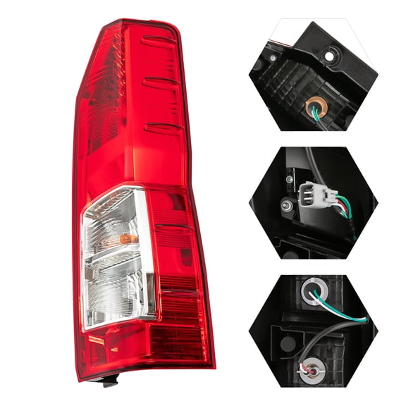 2019-2023 Toyota Hiace Signal Stat Light Taillight, Red/Clear Lens, Halogen Lights, 12V Brake/Reverse/Turn Signal, Right Passenger Side