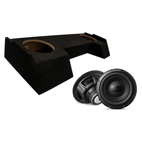 2019-2025 Dodge Ram Crew Cab Dual Alpine 12" W12S4 Loaded Subwoofer Stereo Sub Box Sealed Enclosure Car Audio Bundle 250W RMS 4 Ohms