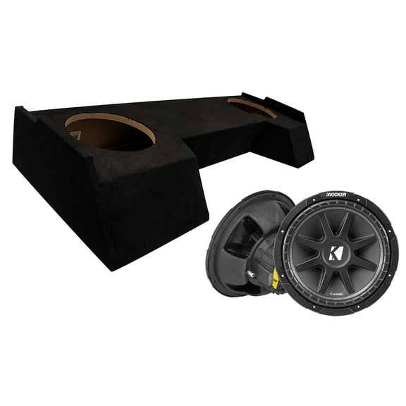 2019-2025 Dodge Ram Crew Cab Dual Kicker 12" 43C124 Loaded Subwoofer Stereo Sub Box Sealed Enclosure Car Audio Bundle 150W RMS 4 Ohms