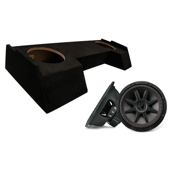 2019-2025 Dodge Ram Crew Cab Dual Kicker 12" 43CVR122 Loaded Subwoofer Stereo Sub Box Sealed Enclosure Car Audio Bundle 400W RMS 2 Ohms