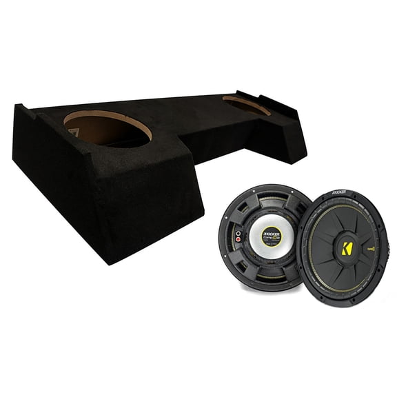 2019-2025 Dodge Ram Crew Cab Dual Kicker 12" 44CWCS124 Loaded Subwoofer Stereo Sub Box Sealed Enclosure Car Audio Bundle 300W RMS 4 Ohms