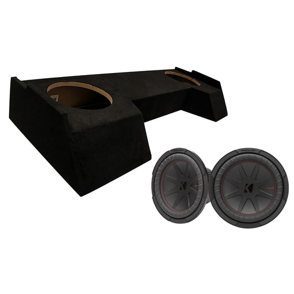 2019-2025 Dodge Ram Crew Cab Dual Kicker 12" 48CWR122 Loaded Subwoofer Stereo Sub Box Sealed Enclosure Car Audio Bundle 500W RMS 2 Ohms