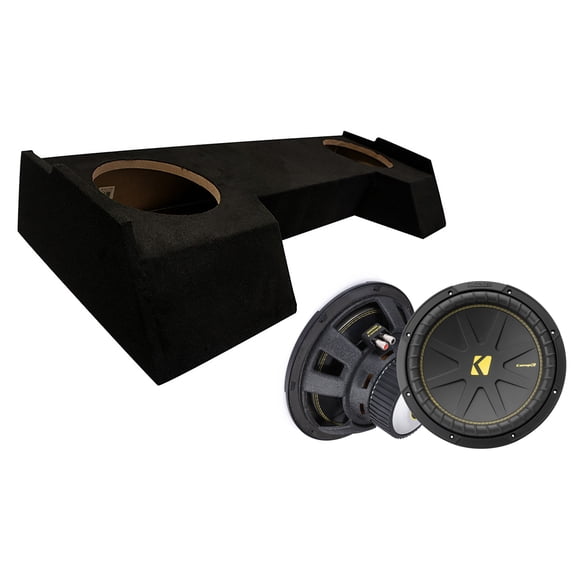 2019-2025 Dodge Ram Crew Cab Dual Kicker 12" 50CWCD124 Loaded Subwoofer Stereo Sub Box Sealed Enclosure Car Audio Bundle 300W RMS 4 Ohms