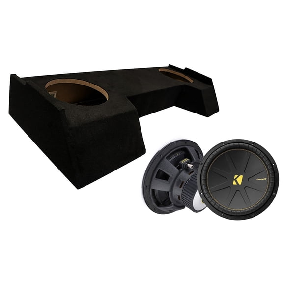2019-2025 Dodge Ram Crew Cab Dual Kicker 12" 50CWCS124 Loaded Subwoofer Stereo Sub Box Sealed Enclosure Car Audio Bundle 300W RMS 4 Ohms