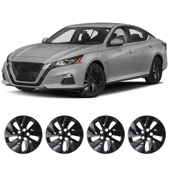 For 2019-2025 Nissan Altima,4Pcs Set 16" Wheel Rim Cover Hubcaps Replacement,Compatible with Steel Wheels,Snap on Installation,PP Material,Black Lacquer