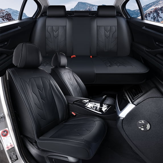 2019-2026 for FORD RANGER Seat Cover, Waterproof Leather 5 Seats Full Set Non-slip Beautify Interior, Black Car Seat Covers, Only for Crew Cab and XLT,XL,LARIAT, Protect Car Seats