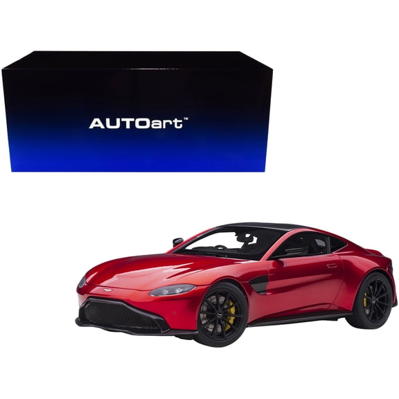 2019 Aston Martin Vantage RHD (Right Hand Drive) Hyper Red Metallic with Carbon Top 1/18 Model Car by Autoart