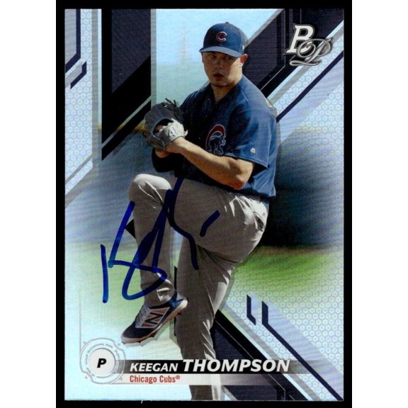 2019 Bowman Platinum Top Prospects Keegan Thompson Auto Cubs #TOP-24 Autographed Baseball Trading Card