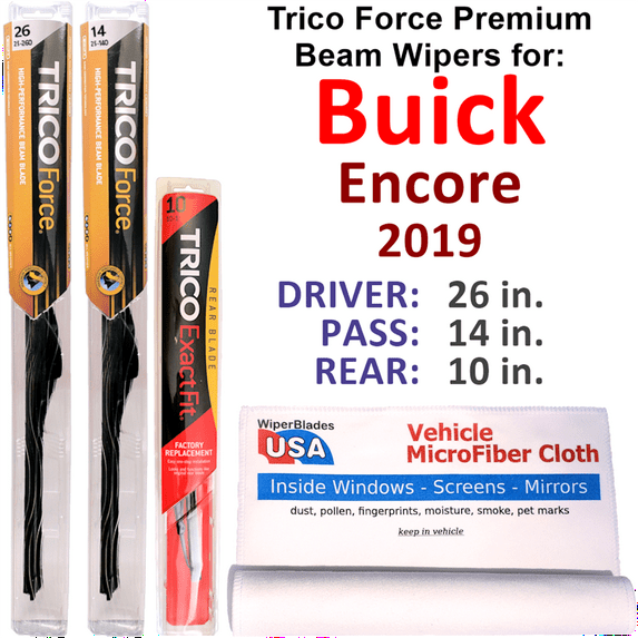 2019 Buick Encore Performance Beam Wipers (Set of 3) w/Rear Wiper