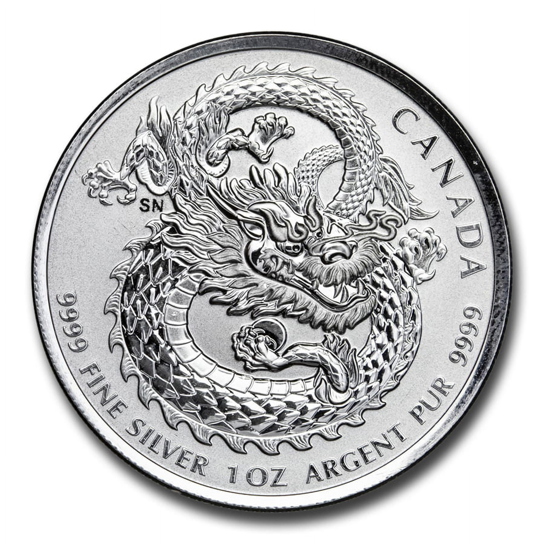 2019 Canada 1 oz Silver $5 Lucky Dragon High Relief BU - Walmart.com