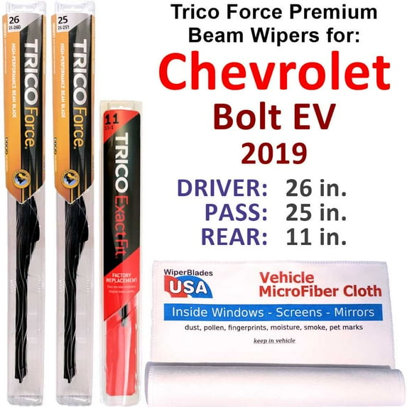 2019 Chevrolet Bolt EV Performance Beam Wipers (Set of 3) w/Rear Wiper