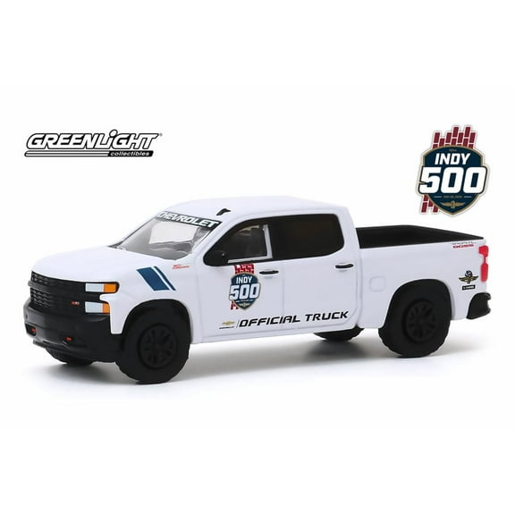 2019 Chevy Silverado 1500 103rd Running of the Indianapolis 500 Official Truck, White - Greenlight 30163/48 - 1/64 scale Diecast Model Toy Car