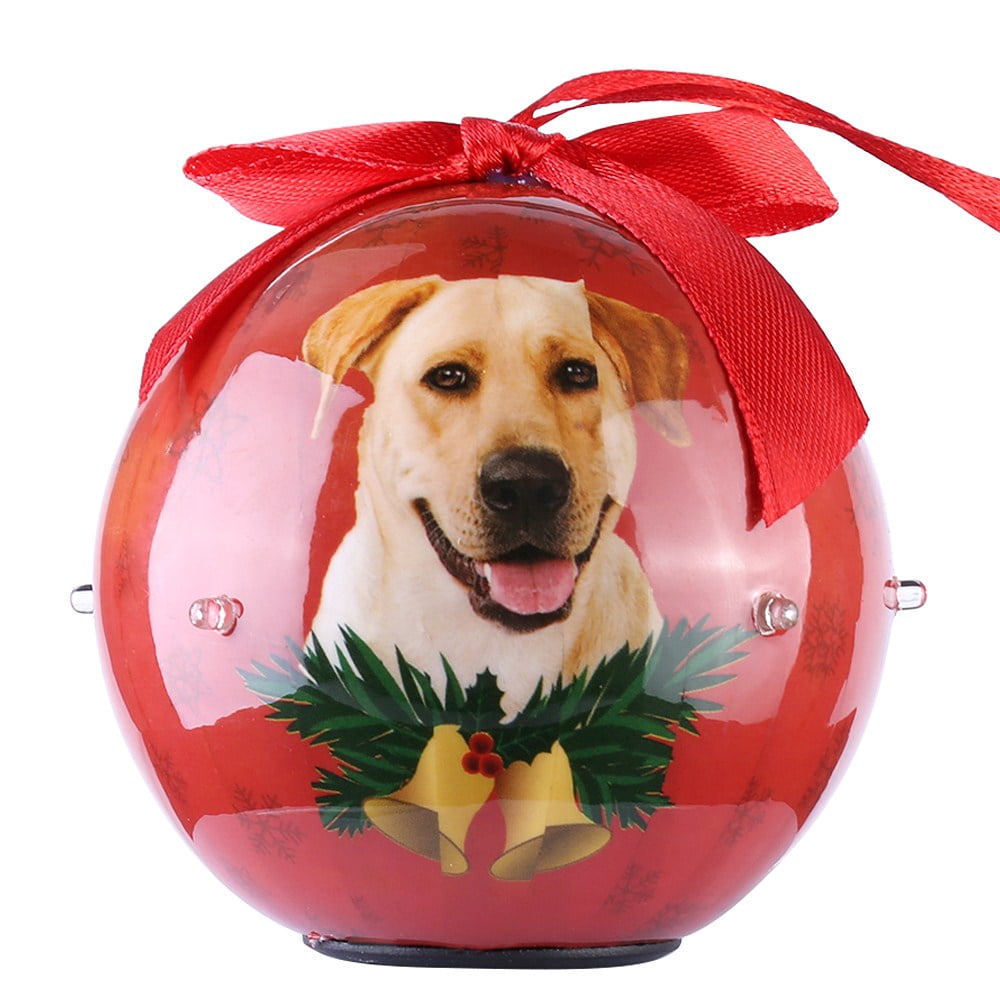 2019 Christmas Ball Ornaments Annual Edition with lights, Glittering Christmas Tree Pendants Decorative Hanging Christmas Dog Collection Balls for Holiday Party Indoor Outdoor Decoration