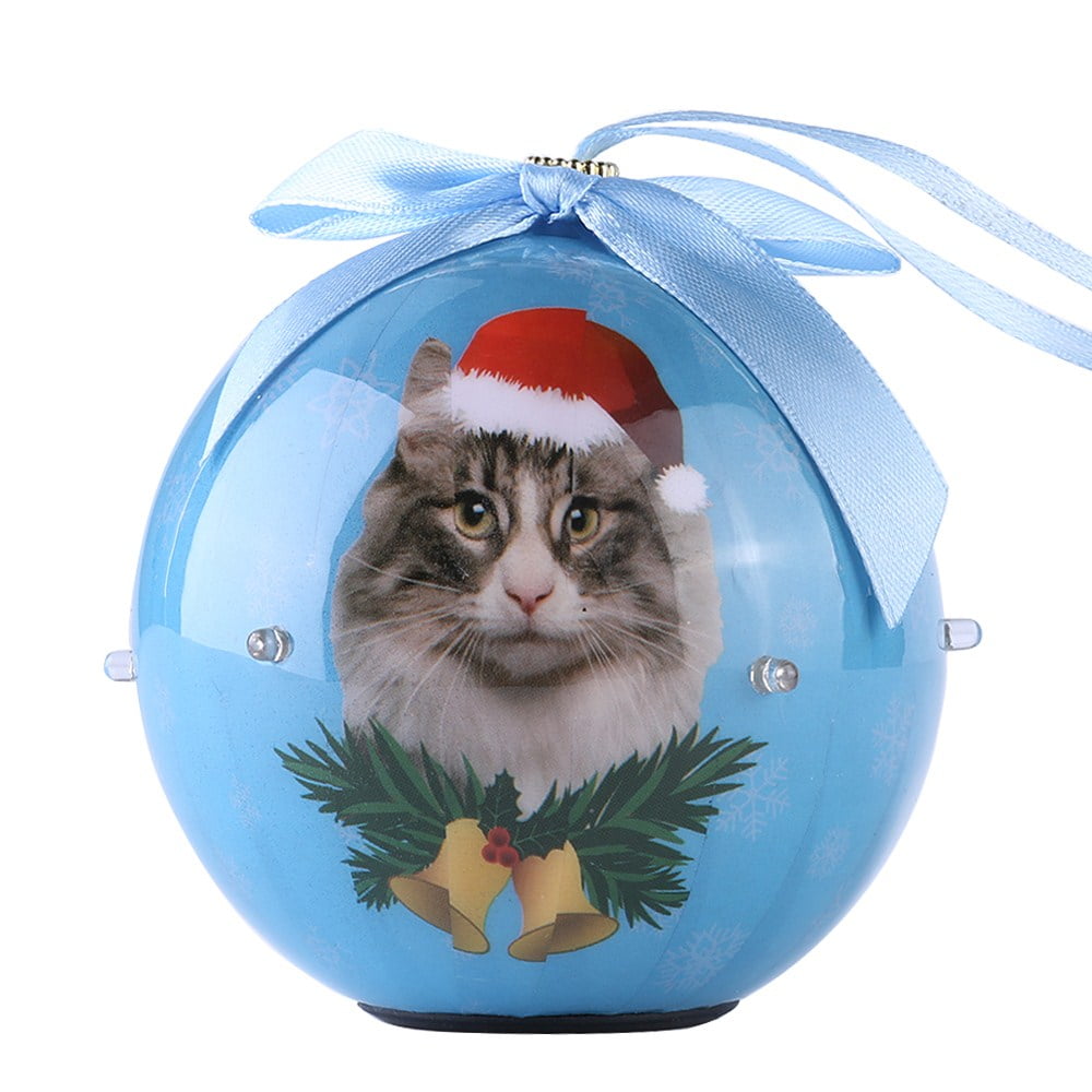 CueCue Christmas Pet Ball Ornaments, Tree Pendants Decorative Hanging & Glittering Lights Holiday Shatterproof Plastic 3" Diameter - 40 Pieces