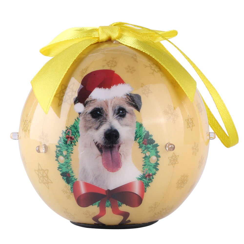 CueCue Pet Christmas Ball Ornaments ,Holiday Decorative Hanging Dog Collection Balls Glittered Plastic, 3 Inch, Gold, 40 pieces