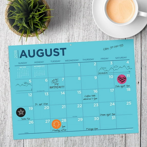 2019 Color Collection July 2018 - June 2019 Academic Year 12"x9" Mini Desk Pad Calendar