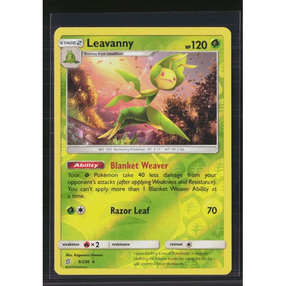 2019 Cosmic Eclipse Leavanny Reverse Holo Rare #9/236 English Pokemon Trading Card