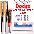 thumbnail image 1 of 2019 Dodge Grand Caravan Performance Beam Wipers (Set of 3) w/Rear Wiper, 1 of 3