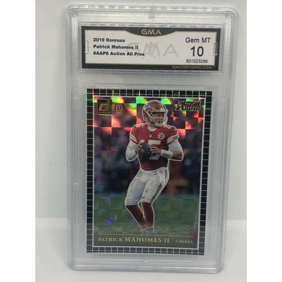 2019 Donruss Action All Pros #AAP6 Patrick Mahomes II Kansas City Chiefs GMA 10 Panini Trading Card