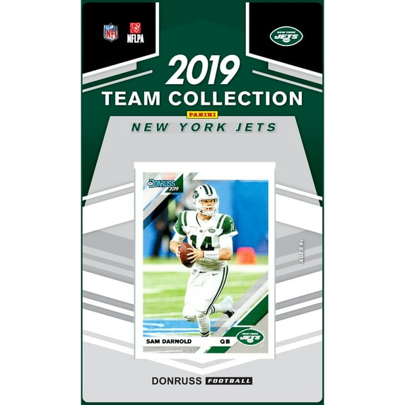 New York Jets 2019 Donruss Factory Sealed 10 Card Team Set with Sam Darnold and Joe Namath Plus a Quinnen Williams Rookie and 7 Other Players
