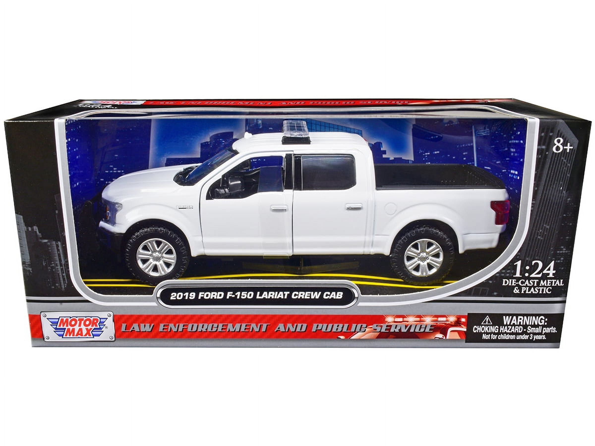 2019 Ford F-150 Lariat Crew Cab Pickup Truck Unmarked Plain White Law Enforcement and Public Service Series 1/24 Diecast Model Car by Motormax