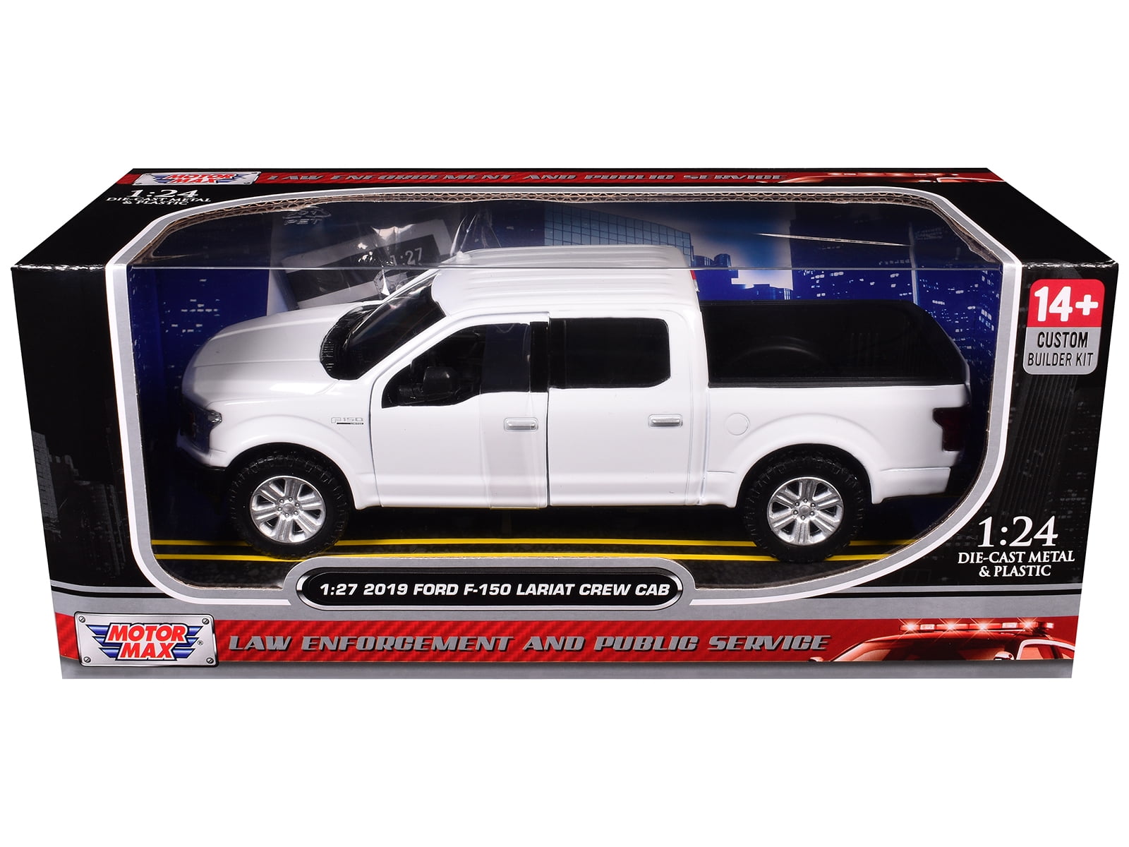 2019 Ford F-150 Lariat Crew Cab Truck Unmarked Plain White "Custom Builder's Kit" 1/27 Diecast Model Car by Motormax