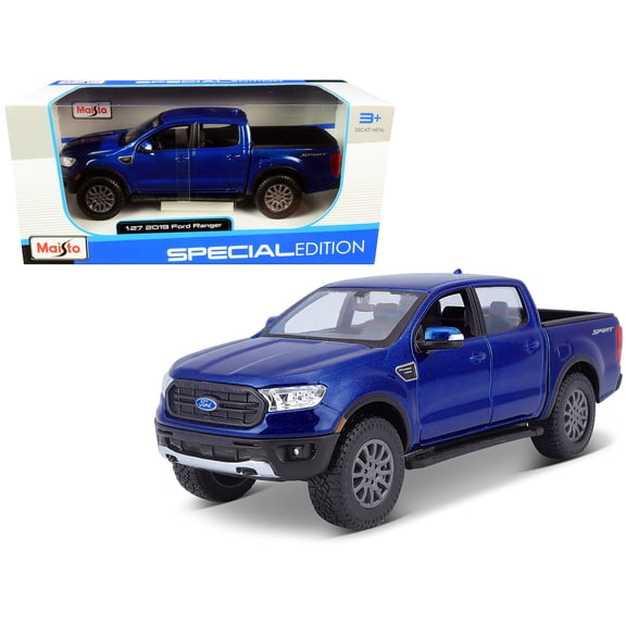 2019 Ford Ranger Lariat Sport Pickup Truck Dark Blue Metallic 1/27 Diecast Model Car by Maisto
