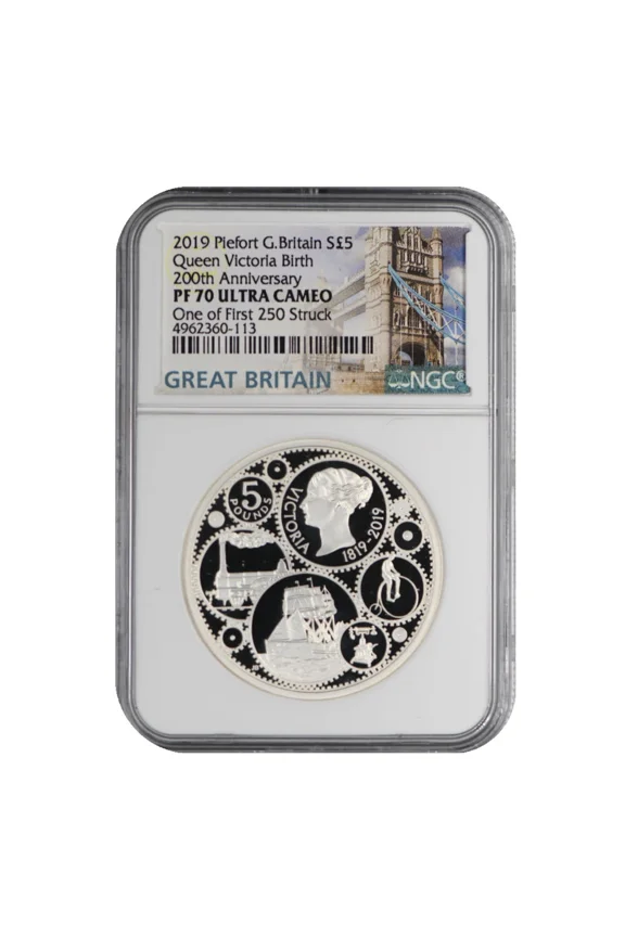 2019 Great Britian Queen Victoria Birth 200th Anniversary 2 oz Sterling Silver NGC PF-70 Ultra Cameo, One of first 250 Struck