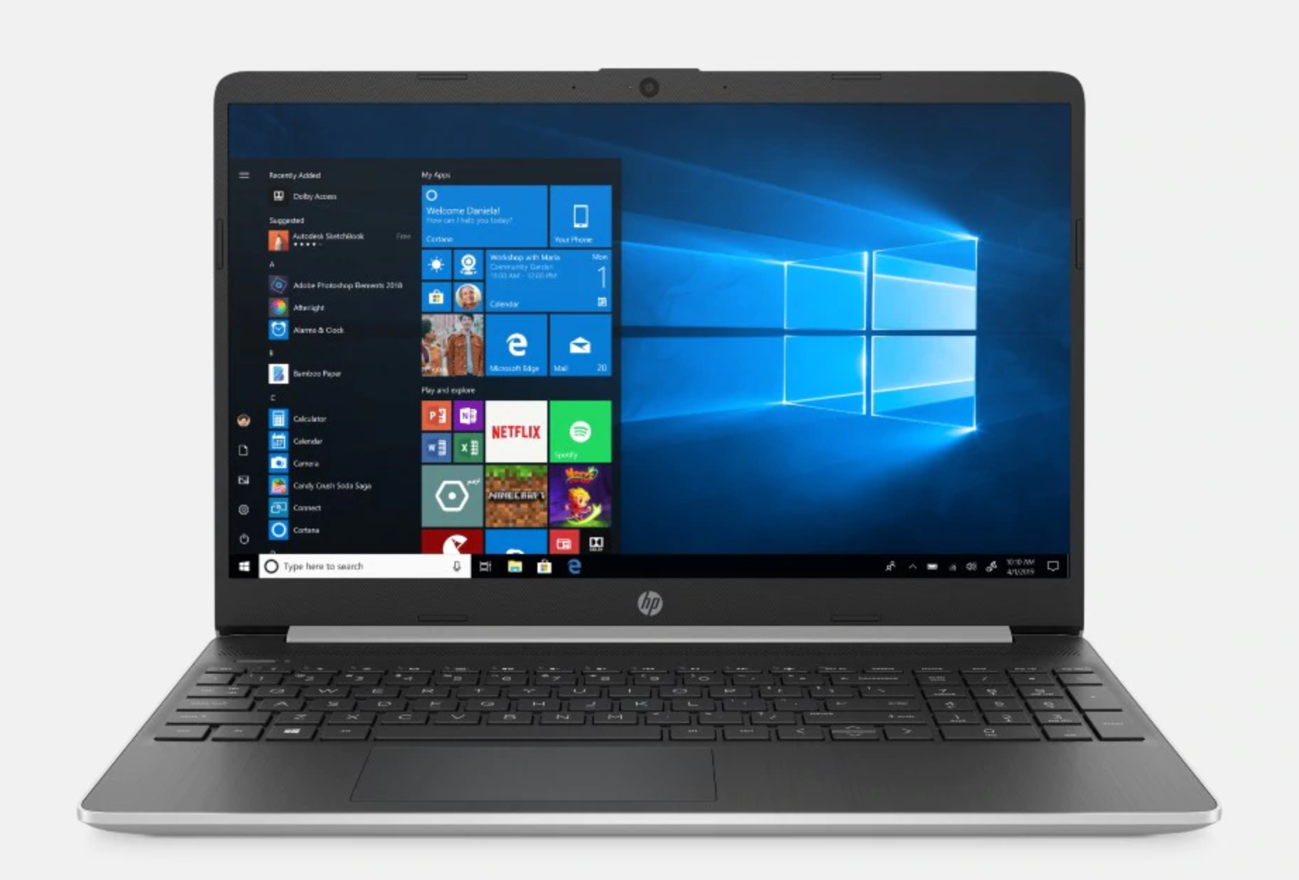 2019 HP Laptop 15.6 inch HD Display Intel Core i3 10th Gen 8GB RAM 128GB SSD - image 1 of 3