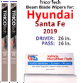 thumbnail image 1 of 2019 Hyundai Santa Fe Beam Blade Wipers (Set of 2), 1 of 3