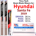 thumbnail image 1 of 2019 Hyundai Santa Fe Beam Blade Wipers (Set of 3) w/Rear Wiper, 1 of 3