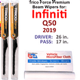 thumbnail image 1 of 2019 Infiniti Q50 Performance Beam Wipers (Set of 2), 1 of 3