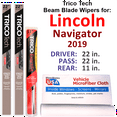 thumbnail image 1 of 2019 Lincoln Navigator Beam Blade Wipers (Set of 3) w/Rear Wiper, 1 of 3