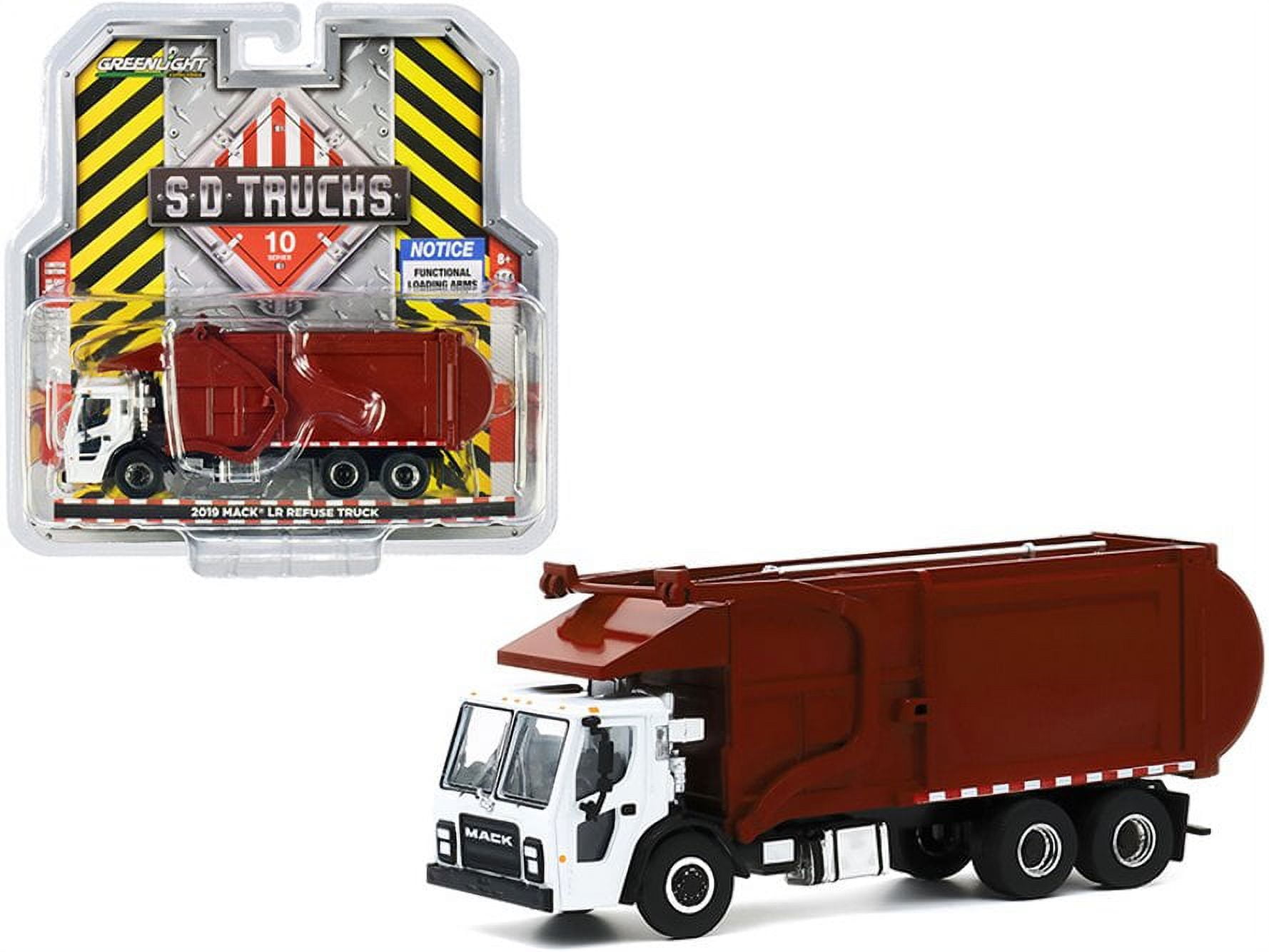 2019 Mack LR Refuse Garbage Truck, Burgundy - Greenlight 45100C/48 - 1/64 scale Diecast Model Toy Car