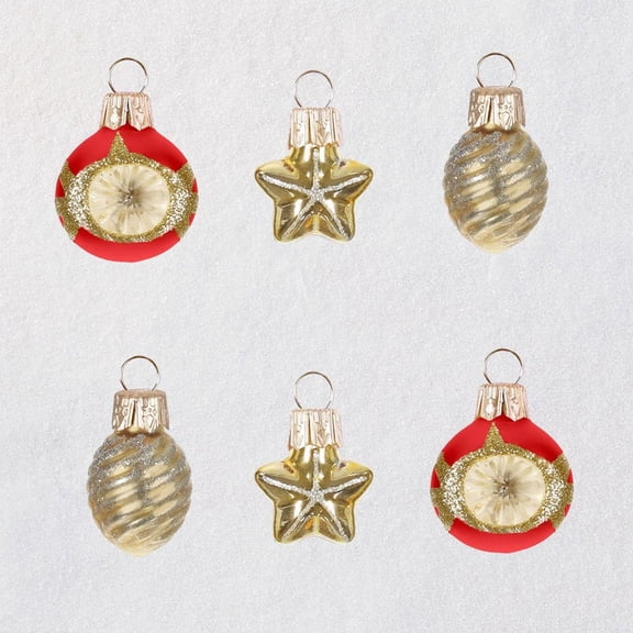 2019 Miniature Keepsake Ornament Set (Blown Glass) Hallmark Keepsake Christmas Tree Ornaments QSB6159