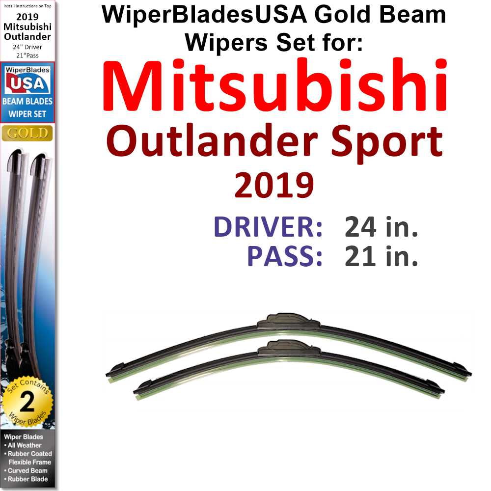 2019 Mitsubishi Outlander Sport Beam Wiper Blades Wipers WBUSA (Set of