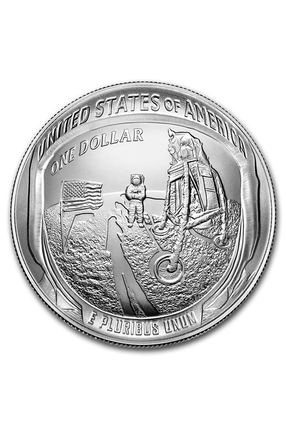 2019-P Apollo 11 50th Anniversary $1 Silver BU (Box & COA)
