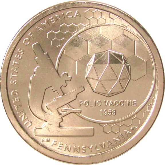 2019 P Polio Vaccine American Innovation Dollar Uncirculated $1 Coin