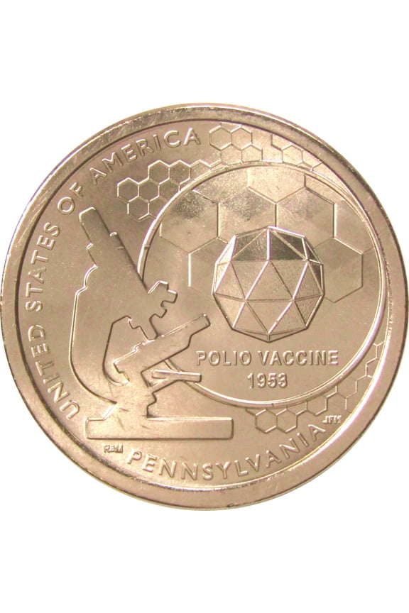 2019 P Polio Vaccine American Innovation Dollar Uncirculated $1 Coin
