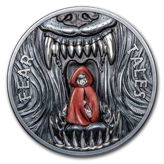 2019 Palau 2 oz Antique Silver Fear Tales: Little Red Riding Hood