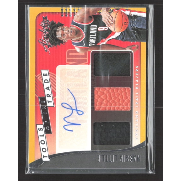 2019 Panini Absolute Memorabilia Nassir Little Auto Triple Patch Tools Of The Trade #TT3-NLT /189 Basketball Card