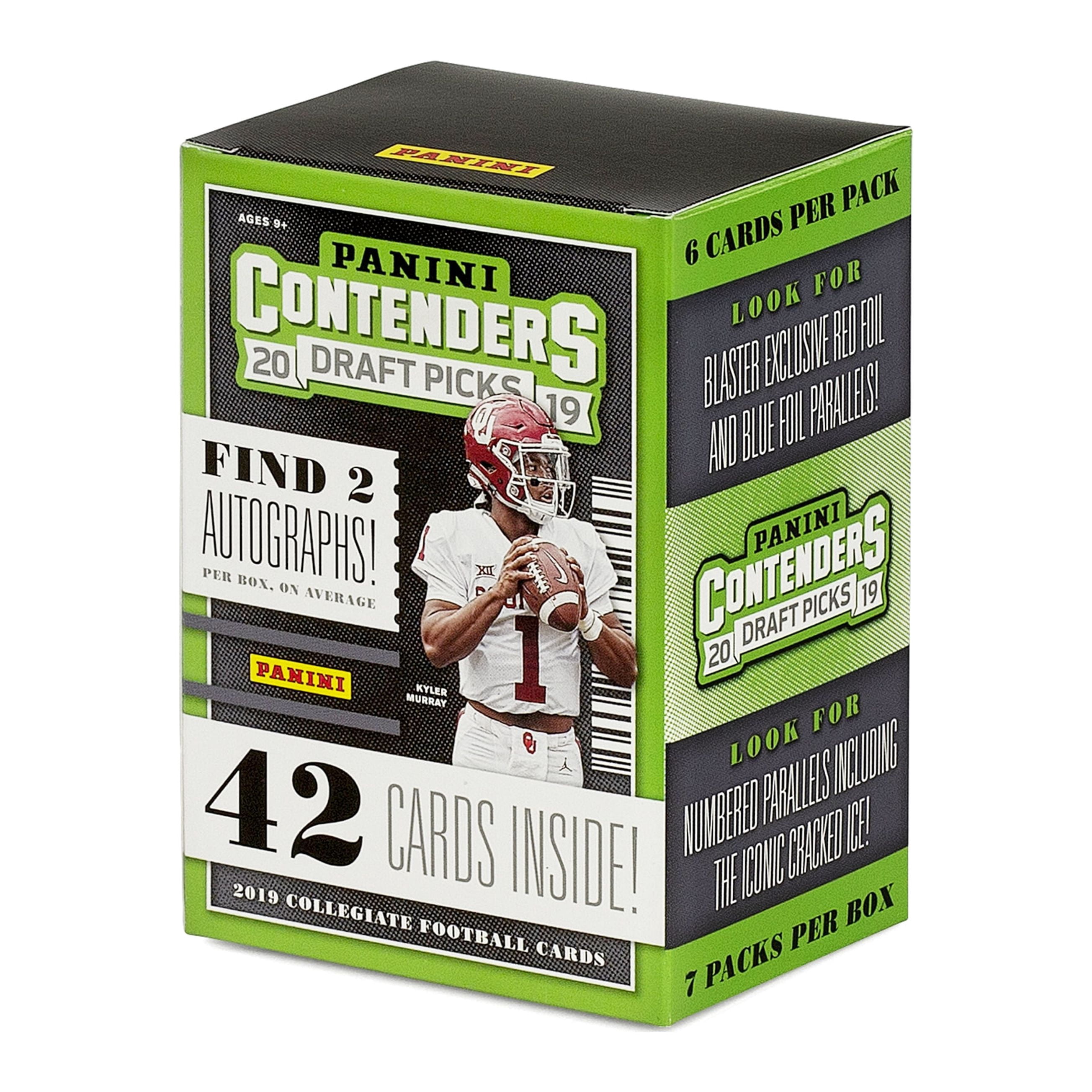 2019 Panini Contenders College Football Draft Picks Blaster Box- 42 Trading Cards | 2 Autographs per box | Blaster Exclusive Foil Parallels
