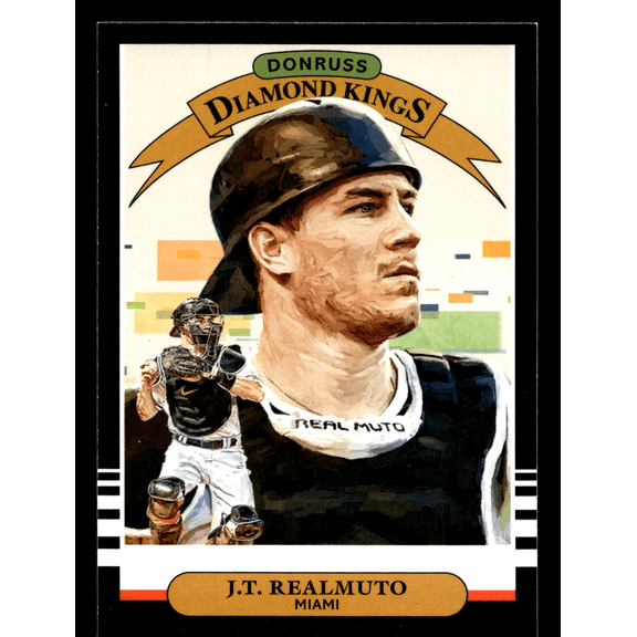 2019 Panini Donruss Diamond Kings J.T. Realmuto #20 Baseball Trading Card Miami Marlins